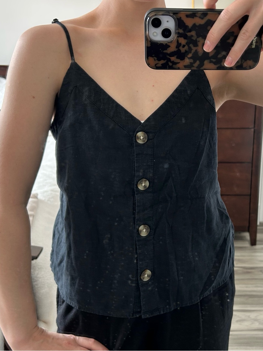 Women’s Abercrombie & Fitch Black Button Front Camisole